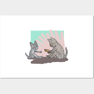 cat kids Posters and Art